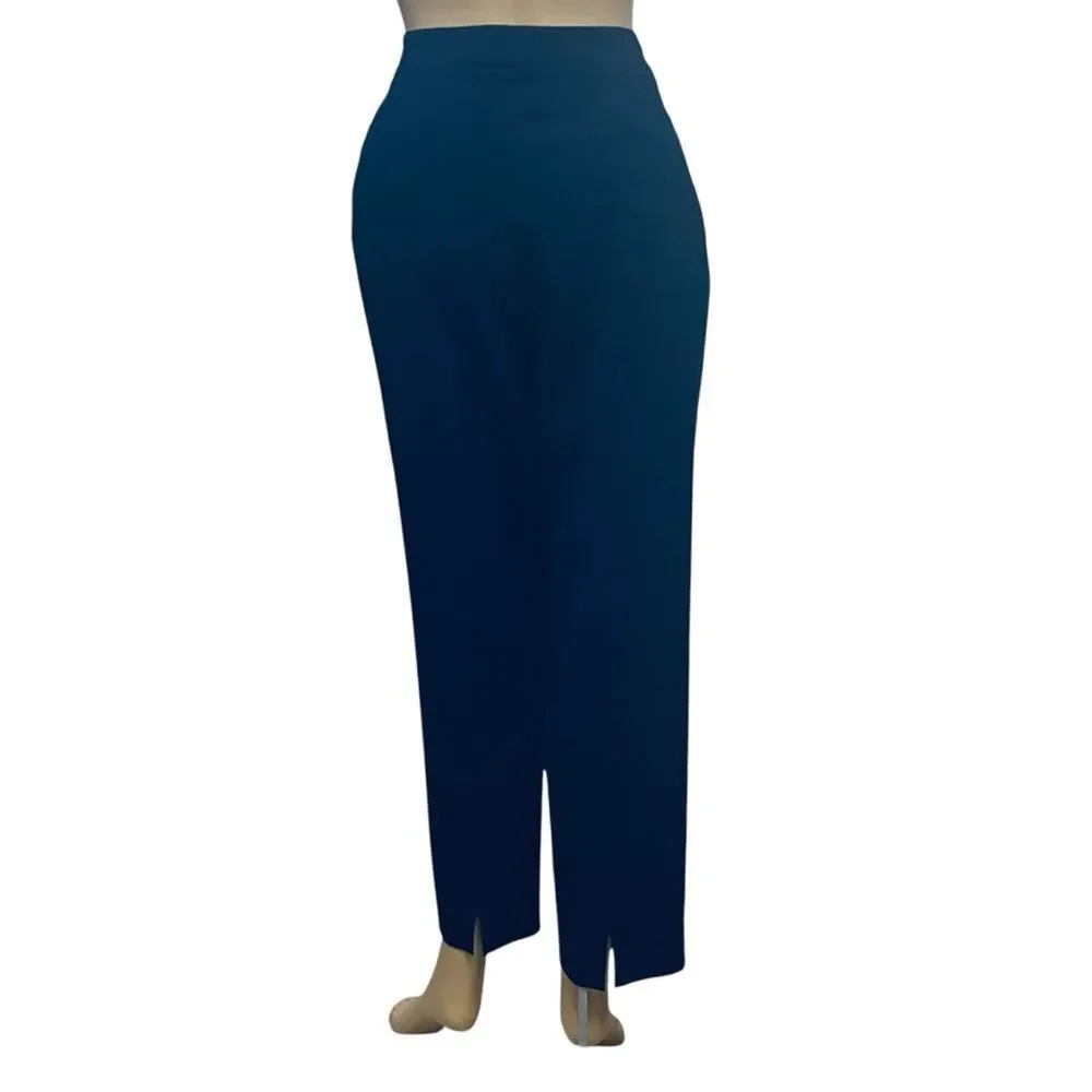Piazza Sempione Italian Brigirre Virgin Wool Crop Dress Pants Blue